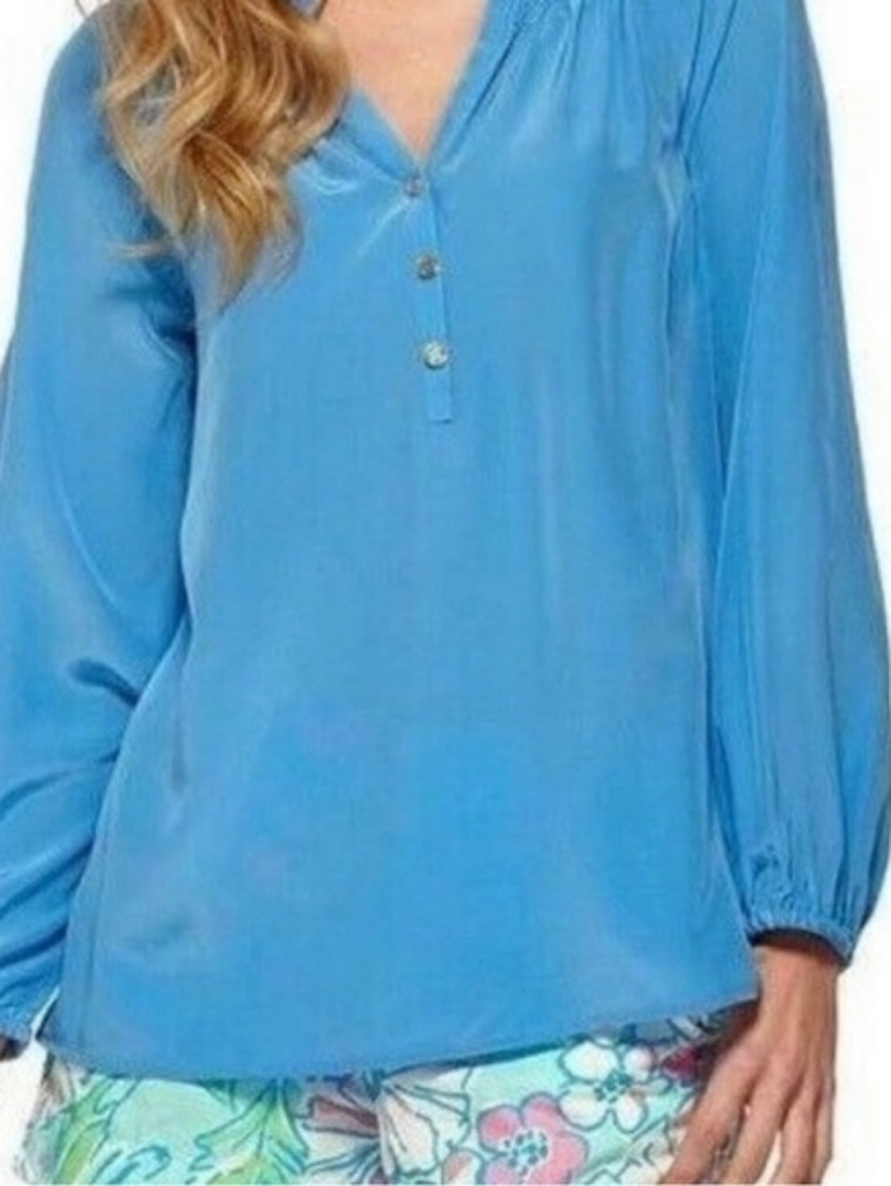 Lilly Pulitzer Bright Blue Elsa Top Blouse